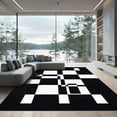 thumbnail image 1 of ODIKA 4'x6' Machine Washable Non-Slip Area Rug, Geometric Black High Traffic Rug, Black, 1052302, 1 of 7