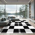 thumbnail image 1 of ODIKA 4'x6' Machine Washable Non-Slip Area Rug, Geometric Black High Traffic Rug, Gray, 1051831, 1 of 7