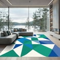 thumbnail image 1 of ODIKA 4x6 Machine Washable Non-Slip Area Rug, Geometric Blue High Traffic Rug, Blue, 1059458, 1 of 7