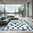 thumbnail image 1 of ODIKA 4'x6' Machine Washable Non-Slip Area Rug, Geometric Blue High Traffic Rug, Blue, 1063900, 1 of 7