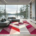 thumbnail image 1 of ODIKA 4'x6' Machine Washable Non-Slip Area Rug, Geometric Burgundy High Traffic Rug, Red, 1053021, 1 of 7
