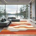 thumbnail image 1 of ODIKA 4'x6' Machine Washable Non-Slip Area Rug, Geometric Burnt Orange High Traffic Rug, Orange, 1093858, 1 of 7