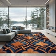 thumbnail image 1 of ODIKA 4'x6' Machine Washable Non-Slip Area Rug, Geometric Burnt Orange High Traffic Rug, Orange, 1107522, 1 of 7