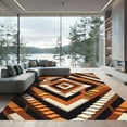 thumbnail image 1 of ODIKA 4'x6' Machine Washable Non-Slip Area Rug, Geometric Burnt Orange High Traffic Rug, Orange, 1280681, 1 of 7