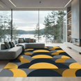 thumbnail image 1 of ODIKA 4'x6' Machine Washable Non-Slip Area Rug, Geometric Gold High Traffic Rug, Gold, 956410, 1 of 7