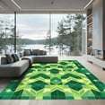 thumbnail image 1 of ODIKA 4'x6' Machine Washable Non-Slip Area Rug, Geometric Green High Traffic Rug, Green, 1051341, 1 of 7