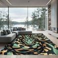thumbnail image 1 of ODIKA 4'x6' Machine Washable Non-Slip Area Rug, Geometric Green High Traffic Rug, Green, 982631, 1 of 7