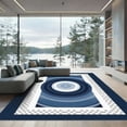 thumbnail image 1 of ODIKA 4'x6' Machine Washable Non-Slip Area Rug, Geometric Navy Blue High Traffic Rug, Blue, 1055842, 1 of 7