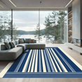 thumbnail image 1 of ODIKA 4'x6' Machine Washable Non-Slip Area Rug, Geometric Navy Blue High Traffic Rug, Blue, 1083162, 1 of 7