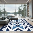 thumbnail image 1 of ODIKA 4'x6' Machine Washable Non-Slip Area Rug, Geometric Navy Blue High Traffic Rug, Blue, 1095222, 1 of 7