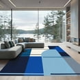 thumbnail image 1 of ODIKA 4'x6' Machine Washable Non-Slip Area Rug, Geometric Navy Blue High Traffic Rug with Pad, Blue, 1052311, 1 of 8