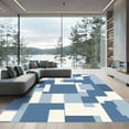 thumbnail image 1 of ODIKA 4'x6' Machine Washable Non-Slip Area Rug, Geometric Navy Blue High Traffic Rug with Pad, Blue, 1053521, 1 of 8