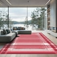 thumbnail image 1 of ODIKA 4'x6' Machine Washable Non-Slip Area Rug, Geometric Red High Traffic Rug, Red, 1097562, 1 of 7