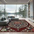 thumbnail image 1 of ODIKA 4'x6' Machine Washable Non-Slip Area Rug, Gothic Burgundy High Traffic Rug, Red, 1286832, 1 of 7