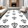 thumbnail image 1 of ODIKA 4'x6' Machine Washable Non-Slip Area Rug, Gothic Revival Dark Victorian Style High Traffic Rug, Black, 336986, 1 of 7