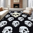 thumbnail image 1 of ODIKA 4'x6' Machine Washable Non-Slip Area Rug, Gothic Skull Crossbones Latch Hook Project with Complete Supplies High Traffic Rug, Black, 730869, 1 of 7