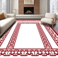 thumbnail image 1 of ODIKA 4'x6' Machine Washable Non-Slip Area Rug, Grand Aisle Spectacular Hallway Decorative Roll High Traffic Rug with Pad, Red, 730079, 1 of 8