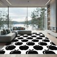 thumbnail image 1 of ODIKA 4'x6' Machine Washable Non-Slip Area Rug, Graphic Black High Traffic Rug, White, 1181324, 1 of 7