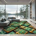 thumbnail image 1 of ODIKA 4'x6' Machine Washable Non-Slip Area Rug, Graphic Green High Traffic Rug, Green, 1006636, 1 of 7