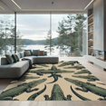 thumbnail image 1 of ODIKA 4'x6' Machine Washable Non-Slip Area Rug, Graphic Olive Green High Traffic Rug, Green, 1163428, 1 of 7