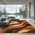 thumbnail image 1 of ODIKA 4'x6' Machine Washable Non-Slip Area Rug, Groovy Burnt Orange High Traffic Rug, Orange, 988848, 1 of 7