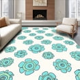 thumbnail image 1 of ODIKA 4'x6' Machine Washable Non-Slip Area Rug, Hand Knotted Style Abstract Floral High Traffic Rug, Blue, 335045, 1 of 7