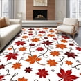 thumbnail image 1 of ODIKA 4'x6' Machine Washable Non-Slip Area Rug, Harvest Moon Botanical Garden with Leaves Dancing Motif High Traffic Rug, Orange, 511566, 1 of 7