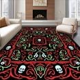 thumbnail image 1 of ODIKA 4'x6' Machine Washable Non-Slip Area Rug, Haunted Holiday Featuring Playful Specter Figures And Ornate Vines High Traffic Rug, Black, 647194, 1 of 7