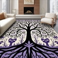 thumbnail image 1 of ODIKA 4'x6' Machine Washable Non-Slip Area Rug, Haunted Spiral Forest with Grinning Skull Motif and Enchanted Trees High Traffic Rug with Pad, Black, 620235, 1 of 8