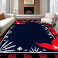 thumbnail image 1 of ODIKA 4'x6' Machine Washable Non-Slip Area Rug, Hello Winter Cardinal Doormat With Snowy Pine Forest Buffalo High Traffic Rug with Pad, Red, 609384, 1 of 8