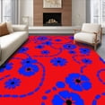 thumbnail image 1 of ODIKA 4'x6' Machine Washable Non-Slip Area Rug, Heritage Bloom Classic Modern Abstract Artistic High Traffic Rug with Pad, Red, 581286, 1 of 8
