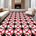thumbnail image 1 of ODIKA 4'x6' Machine Washable Non-Slip Area Rug, Heritage Gingham Interlocking Lattice Accent High Traffic Rug, Red, 503952, 1 of 7