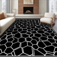 thumbnail image 1 of ODIKA 4'x6' Machine Washable Non-Slip Area Rug, Hexagonal Honeycomb with Minimalist Clean Lines High Traffic Rug, Black, 457776, 1 of 7