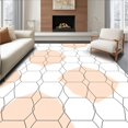 thumbnail image 1 of ODIKA 4'x6' Machine Washable Non-Slip Area Rug, Hexagonal Honeycomb with Minimalist Modern Appeal High Traffic Rug, White, 562624, 1 of 7