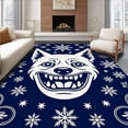 thumbnail image 1 of ODIKA 4'x6' Machine Washable Non-Slip Area Rug, Holiday Canine Joyful with Decorative Snowflake Motifs High Traffic Rug with Pad, Blue, 636285, 1 of 8