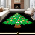 thumbnail image 1 of ODIKA 4'x6' Machine Washable Non-Slip Area Rug, Holiday Needlework Festive Tree Handcraft Yarn Project High Traffic Rug, Green, 626787, 1 of 7