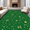 thumbnail image 1 of ODIKA 4'x6' Machine Washable Non-Slip Area Rug, Holiday Polka Dot Charm with Playful Festive Motifs High Traffic Rug with Pad, Green, 733997, 1 of 8