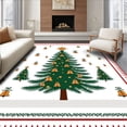 thumbnail image 1 of ODIKA 4'x6' Machine Washable Non-Slip Area Rug, Holiday Spruce and Chiming Bells Crochet Embroidery Kit High Traffic Rug, Green, 649181, 1 of 7