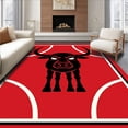 thumbnail image 1 of ODIKA 4'x6' Machine Washable Non-Slip Area Rug, Hoops Superfan Commemorative Entrance High Traffic Rug with Pad, Red, 668867, 1 of 8