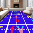thumbnail image 1 of ODIKA 4'x6' Machine Washable Non-Slip Area Rug, Hopscotch ABC Learning Grid with Number Integration Pathway High Traffic Rug, Blue, 689079, 1 of 7