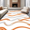 thumbnail image 1 of ODIKA 4'x6' Machine Washable Non-Slip Area Rug, Horizon Illusion Abstract Design With Flowing High Traffic Rug, Orange, 368418, 1 of 7