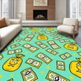 thumbnail image 1 of ODIKA 4'x6' Machine Washable Non-Slip Area Rug, Humorous Jackpot Prize Winning Decorative With Art High Traffic Rug, Yellow, 719736, 1 of 7
