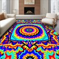thumbnail image 1 of ODIKA 4'x6' Machine Washable Non-Slip Area Rug, Hypnotic Vortex Mosaic Prismatic Jazz High Traffic Rug, Blue, 664796, 1 of 7