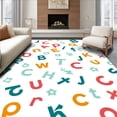thumbnail image 1 of ODIKA 4'x6' Machine Washable Non-Slip Area Rug, Interactive ABC Discovery featuring Phonics Teaching High Traffic Rug, Orange, 690297, 1 of 7