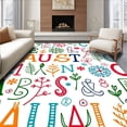 thumbnail image 1 of ODIKA 4'x6' Machine Washable Non-Slip Area Rug, Interactive Learning with Colorful Letters Seasonal Symbols and Numeric High Traffic Rug with Pad, Red, 693610, 1 of 8