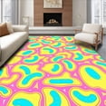 thumbnail image 1 of ODIKA 4x6 Machine Washable Non-Slip Area Rug, Interactive Learning Featuring Letters Roads and Cute Creatures High Traffic Rug with Pad, Pink, 693108, 1 of 8
