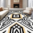 thumbnail image 1 of ODIKA 4'x6' Machine Washable Non-Slip Area Rug, Interlocking Maze with Southwestern Motifs High Traffic Rug, Black, 569224, 1 of 7