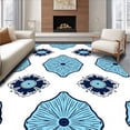 thumbnail image 1 of ODIKA 4'x6' Machine Washable Non-Slip Area Rug, Interlocking Shell with Vintage Medallion Motifs High Traffic Rug, Blue, 550210, 1 of 7
