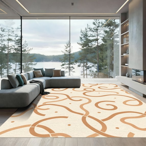 ODIKA 4x6 Machine Washable Non-Slip Area Rug, Interlocking Snake Coil ...