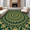 thumbnail image 1 of ODIKA 4'x6' Machine Washable Non-Slip Area Rug, Intricate Inspired with Layered Floral and Spiral High Traffic Rug, Green, 368179, 1 of 7